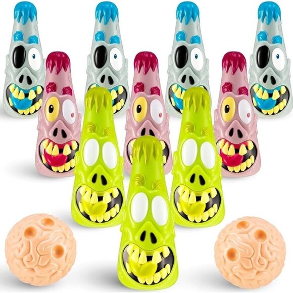 Liliful 12 Pcs Halloween Game For Party Halloween Kids Bowling Set Fun Zombie Bo - Picture 1 of 4